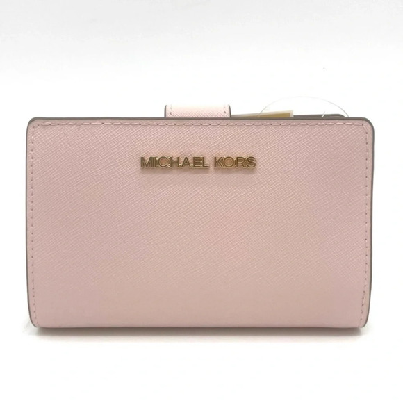 Michael Kors Medium Bifold Zip Chain Wallet Powder Blush (NWT) - Picture 1 of 8